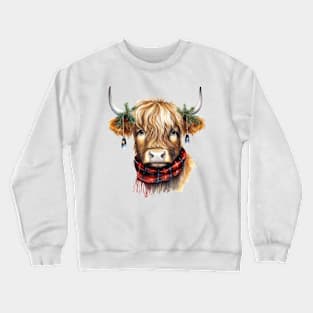 Christmas Highland Cow Crewneck Sweatshirt